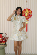 Qi Xuan Jacquard Cheongsam Skirt (Pink)
