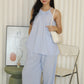 Mia Halter Two Piece Pants Set (Blue)