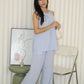 Mia Halter Two Piece Pants Set (Blue)
