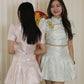 Qi Xuan Jacquard Puff Cheongsam Top (Blue)