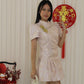 Qi Xuan Jacquard Puff Cheongsam Top (Blue)