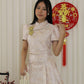 Qi Xuan Jacquard Puff Cheongsam Top (Blue)
