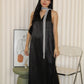 Manda Satin Maxi Dress (Blue)