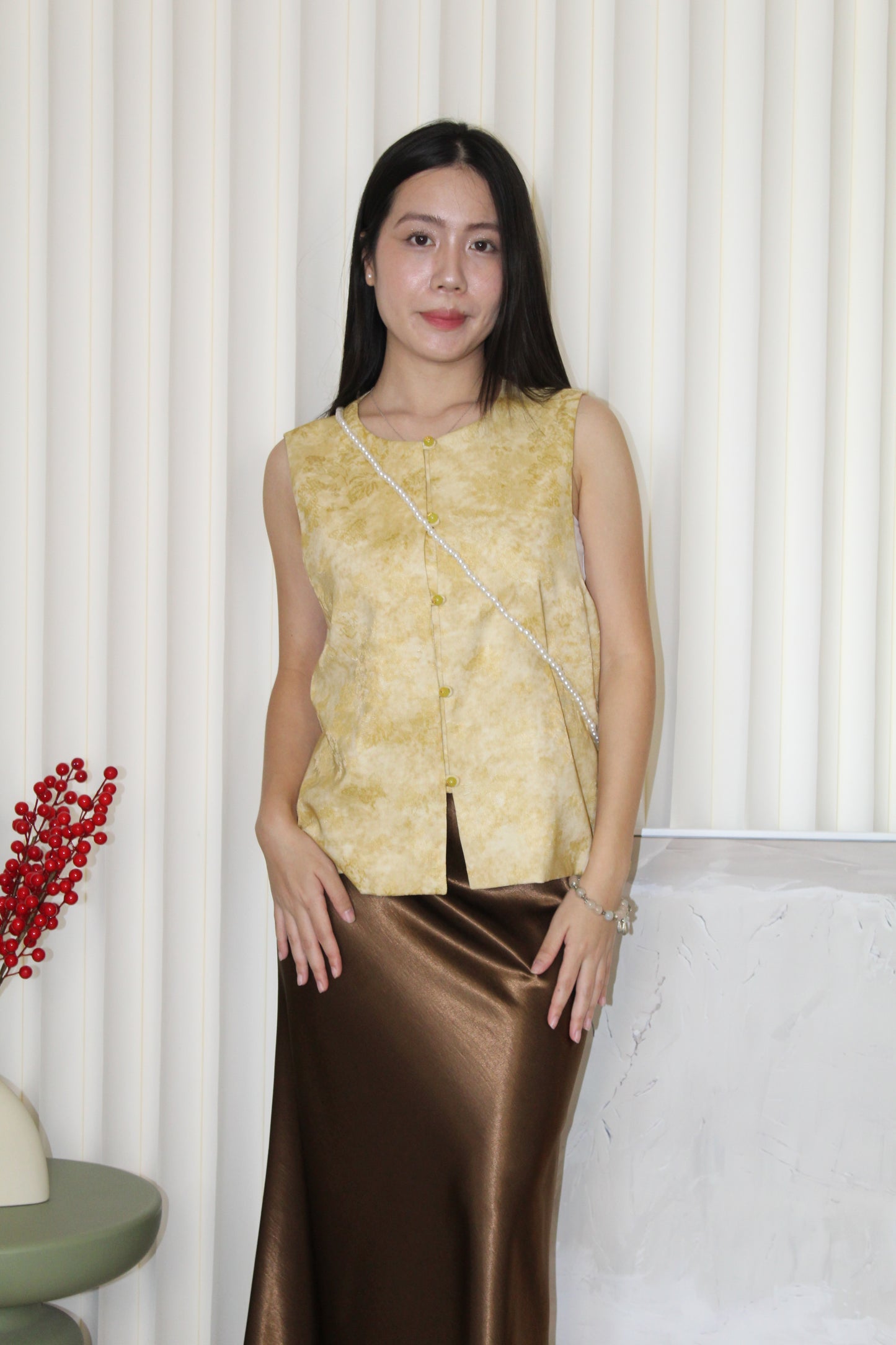 Addison Vest Top (Cream)