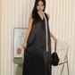 Manda Satin Maxi Dress (Blue)