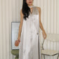 Manda Satin Maxi Dress (Blue)