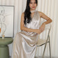 Manda Satin Maxi Dress (Blue)
