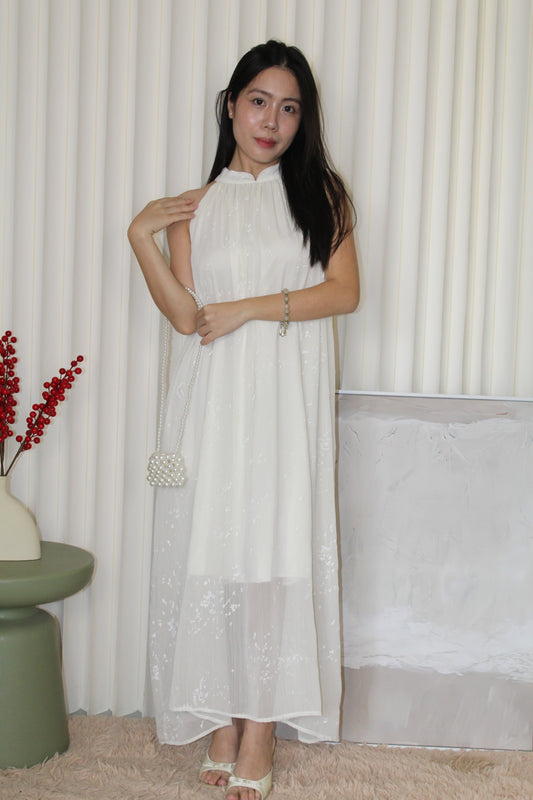 Lydia Flare Maxi Dress (Cream)