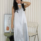 Manda Satin Maxi Dress (Blue)