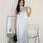 Manda Satin Maxi Dress (Blue)