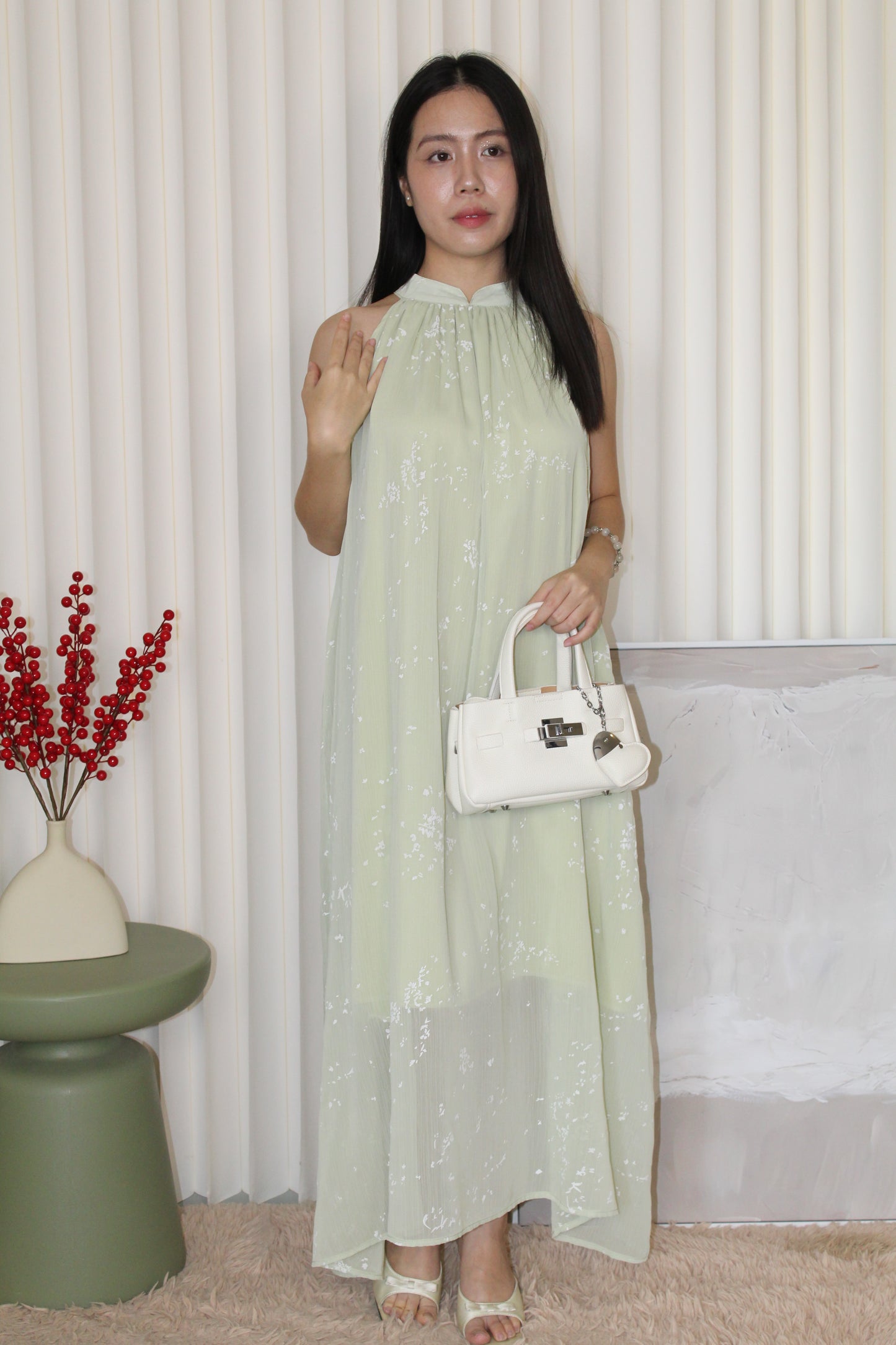 Lydia Flare Maxi Dress (Green)