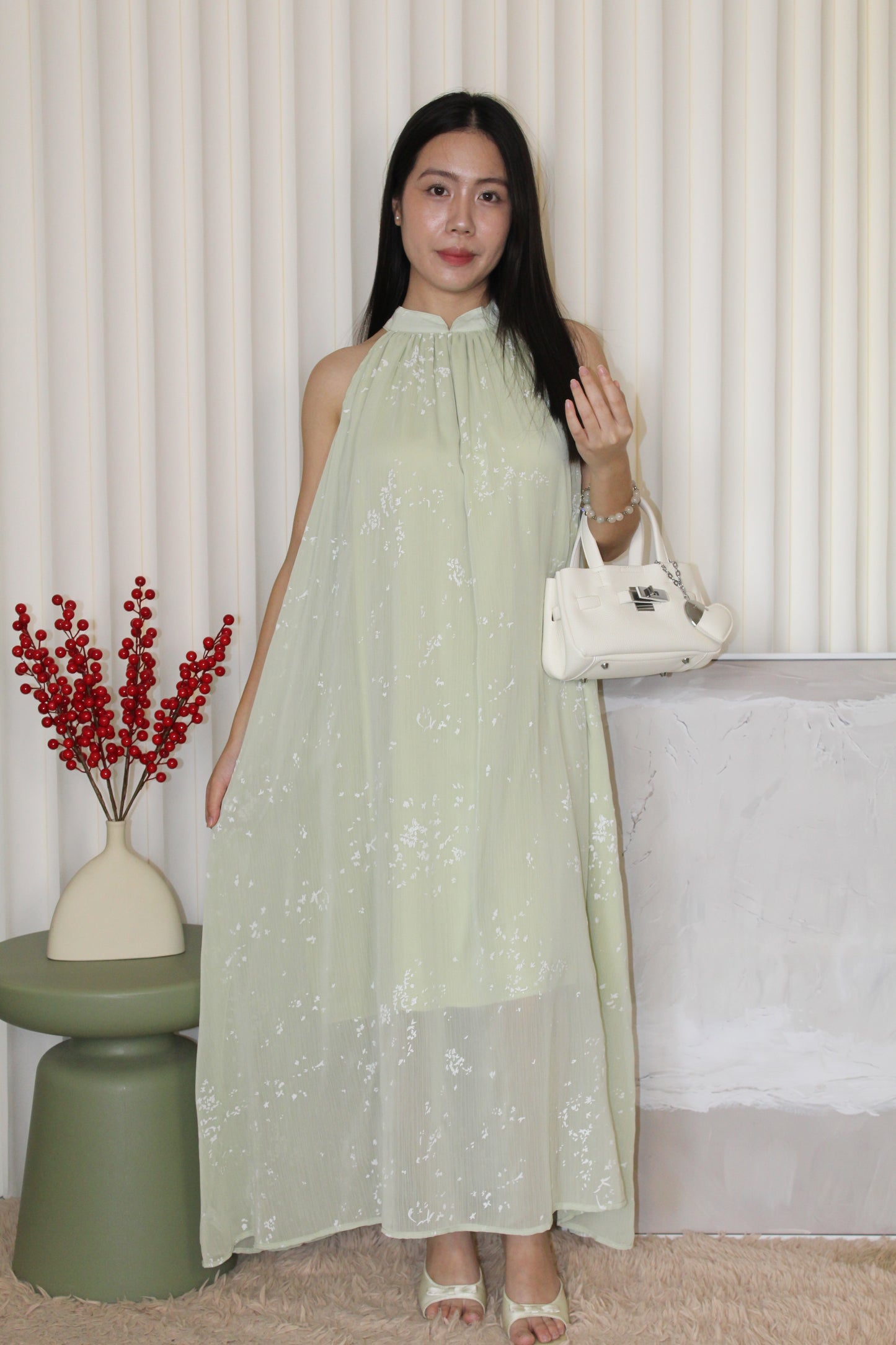 Lydia Flare Maxi Dress (Green)