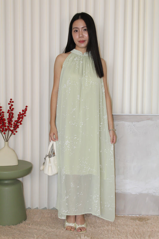 Lydia Flare Maxi Dress (Green)