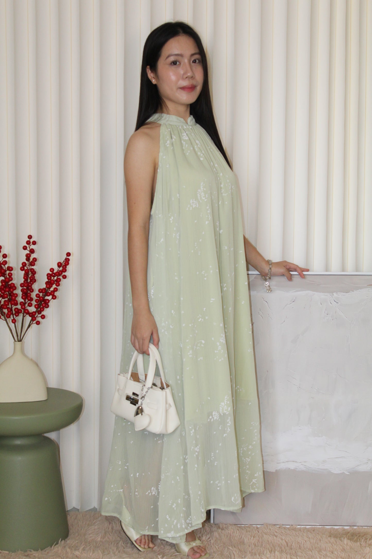 Lydia Flare Maxi Dress (Green)