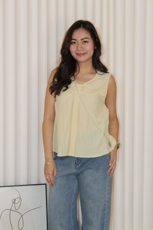 Inessa Ruched Top (Yellow)