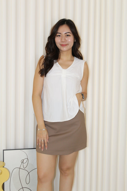 Inessa Ruched Top (White)