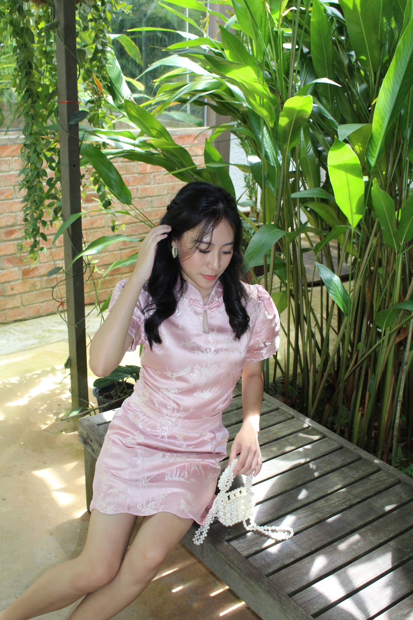 Mei Cheongsam Satin Skirt (Pink)