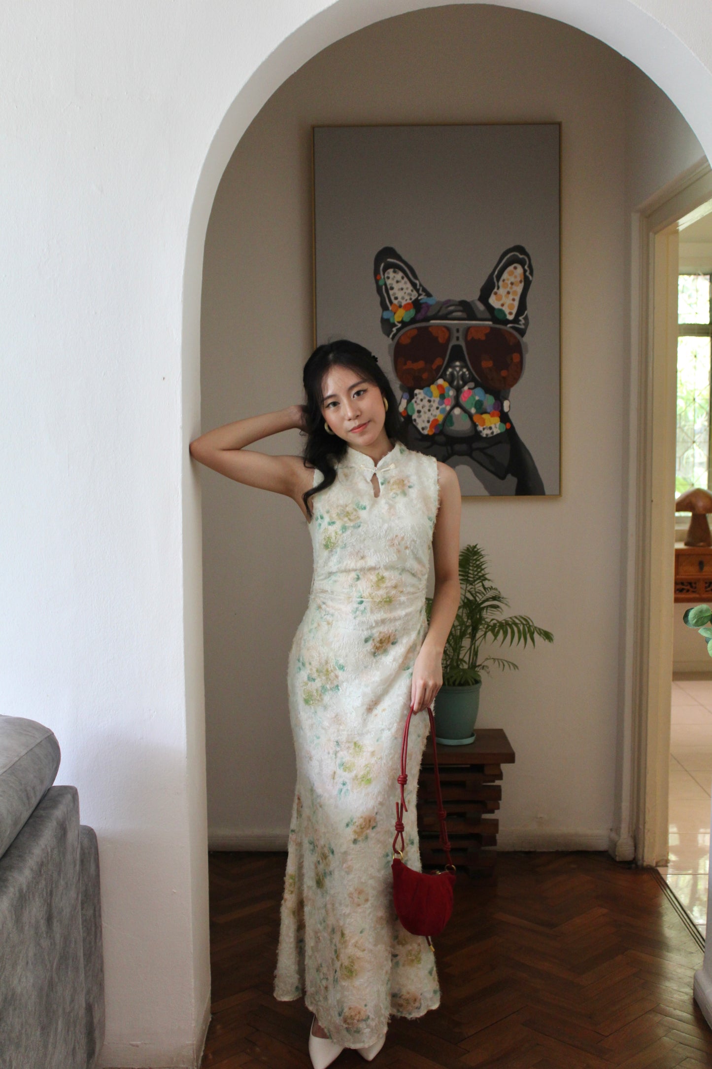 He Qi Cheongsam Maxi Dress (Green)