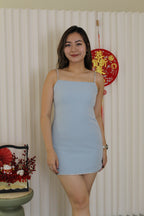 Jessy Beaded Strap Mini Dress (White)