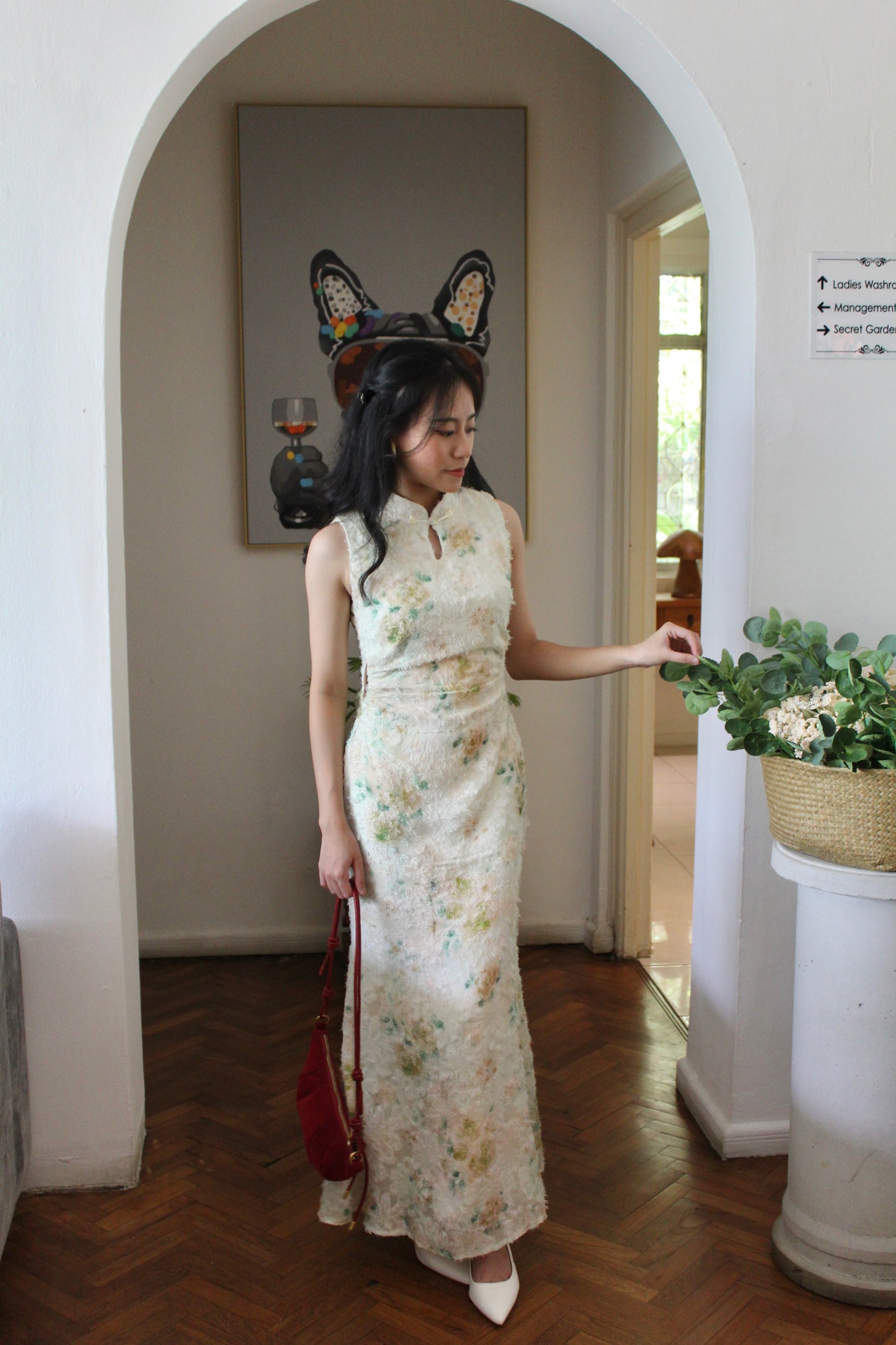 He Qi Cheongsam Maxi Dress (Green)