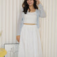Wallis Flare Midi Skirt (White)