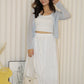 Wallis Flare Midi Skirt (White)