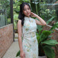 He Qi Cheongsam Maxi Dress (Green)