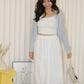 Wallis Flare Midi Skirt (White)