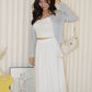 Wallis Flare Midi Skirt (White)