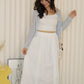 Wallis Flare Midi Skirt (White)