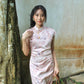 Fen Satin Midi Cheongsam Dress (Pink)