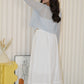 Wallis Flare Midi Skirt (White)