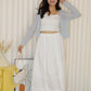 Wallis Flare Midi Skirt (White)