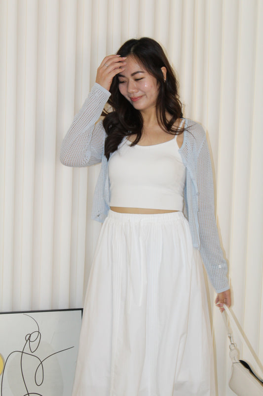 Laura Knit Cardigan Top (Blue)