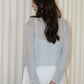 Laura Knit Cardigan Top (Blue)