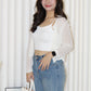 Laura Knit Cardigan Top (Blue)