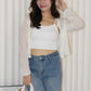 Laura Knit Cardigan Top (Blue)