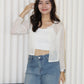 Laura Knit Cardigan Top (Blue)
