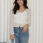 Laura Knit Cardigan Top (Blue)