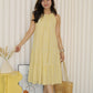 Kaylee Checked Halter Midi Dress (Yellow)