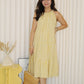 Kaylee Checked Halter Midi Dress (Yellow)