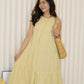 Kaylee Checked Halter Midi Dress (Yellow)