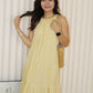Kaylee Checked Halter Midi Dress (Yellow)