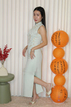 Theodora Embroidered Cheongsam Dress (Green)