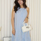 Kaylee Checked Halter Midi Dress (Yellow)