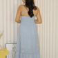 Bianca Eyelet Midi Dress (Blue)