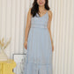 Bianca Eyelet Midi Dress (Blue)