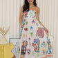 Michie Abstract Midaxi Dress (Orange)