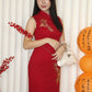 Daphne Embroidered Cheongsam Dress (Red)