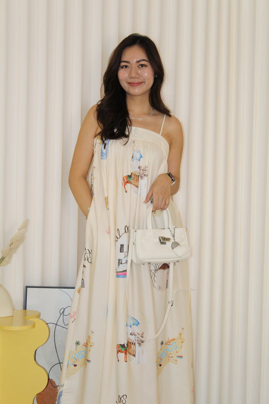 Dallas Flare Maxi Dress (Cream)